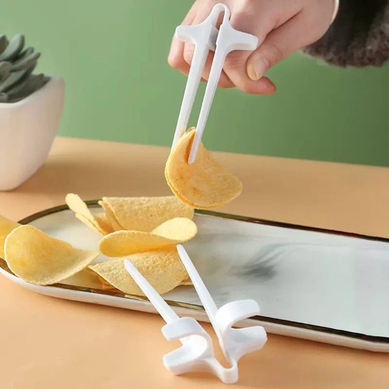 1PC レイジーフィンガーフードクリップ 多機能スナック箸  - Snacks Food Video のレビューと価格