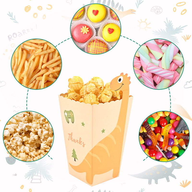 恐竜の絵が描かれた箱,4個,恐竜の絵,ポップコーンテーマ,誕 - Food Snacks For Kids のレビューと価格