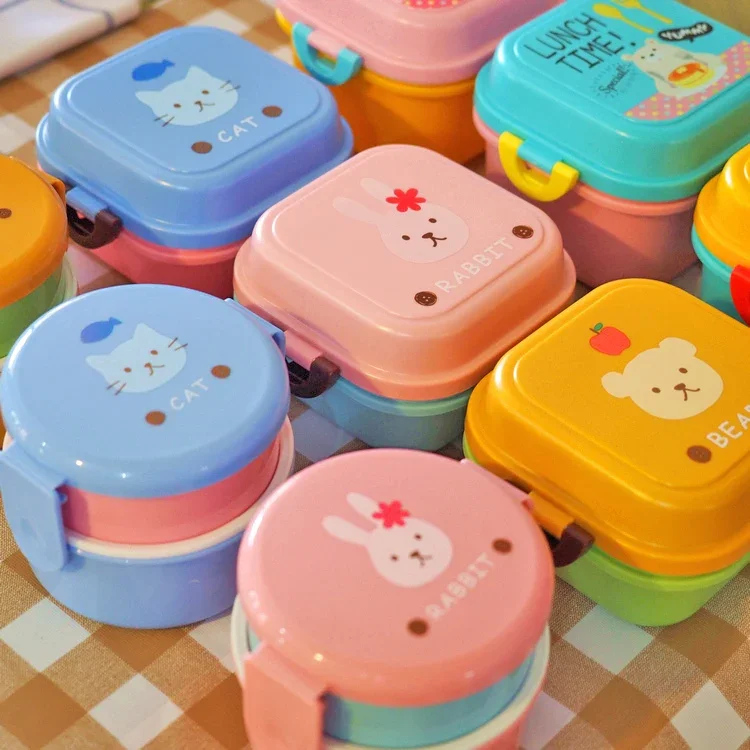 かわいい漫画キティ弁当弁当箱プラスチック収納ボックス新鮮な維 - Food Snacks For Kids のレビューと価格