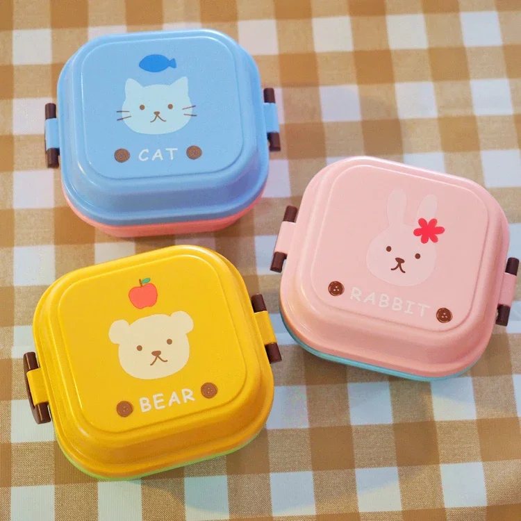 かわいい漫画キティ弁当弁当箱プラスチック収納ボックス新鮮な維 - Food Snacks For Kids のレビューと価格