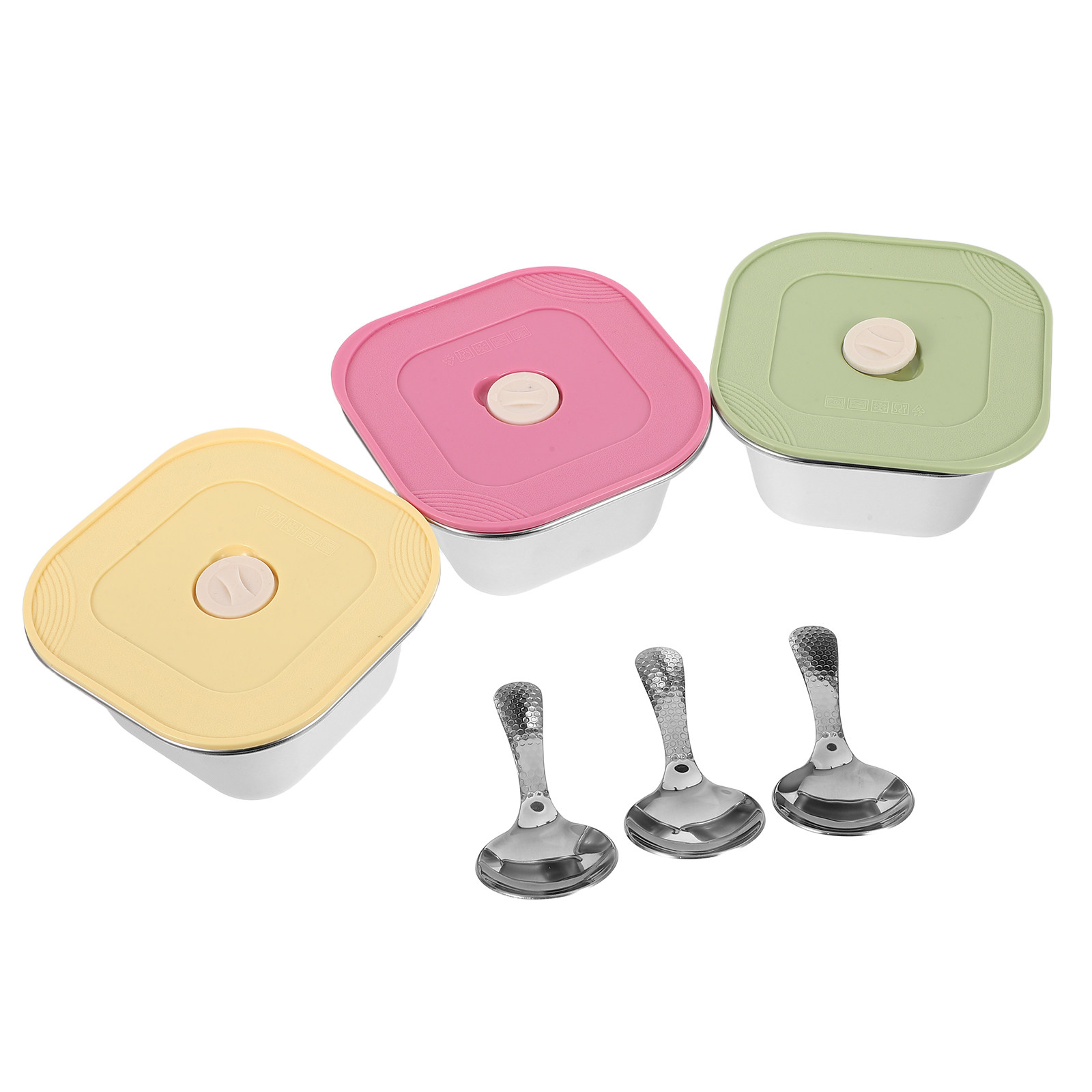 3個セット ステンレス製スナック容器 積み重ね可能 漏れ防止 - Food Prep Snacks のレビューと価格