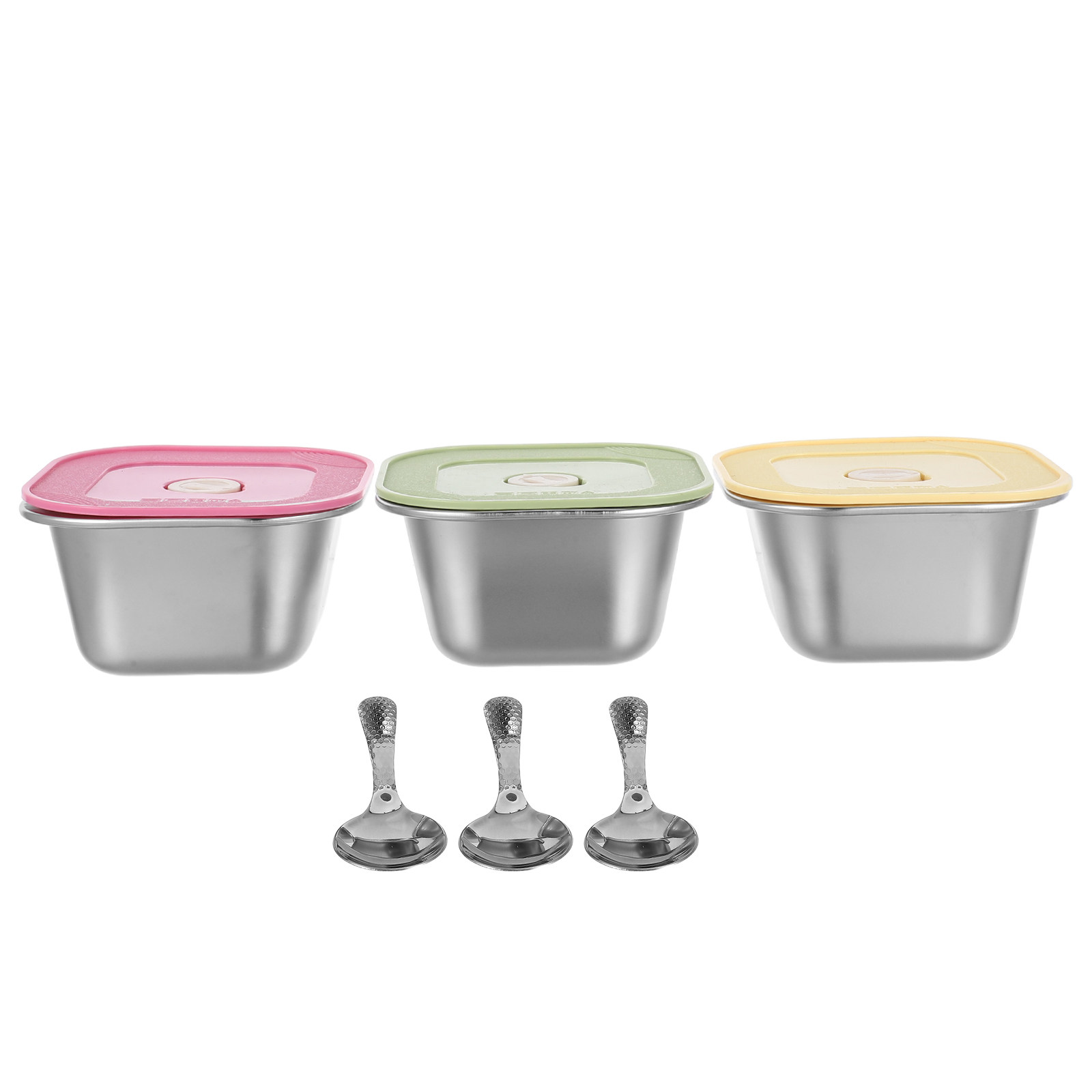 3個セット ステンレス製スナック容器 積み重ね可能 漏れ防止 - Food Prep Snacks のレビューと価格