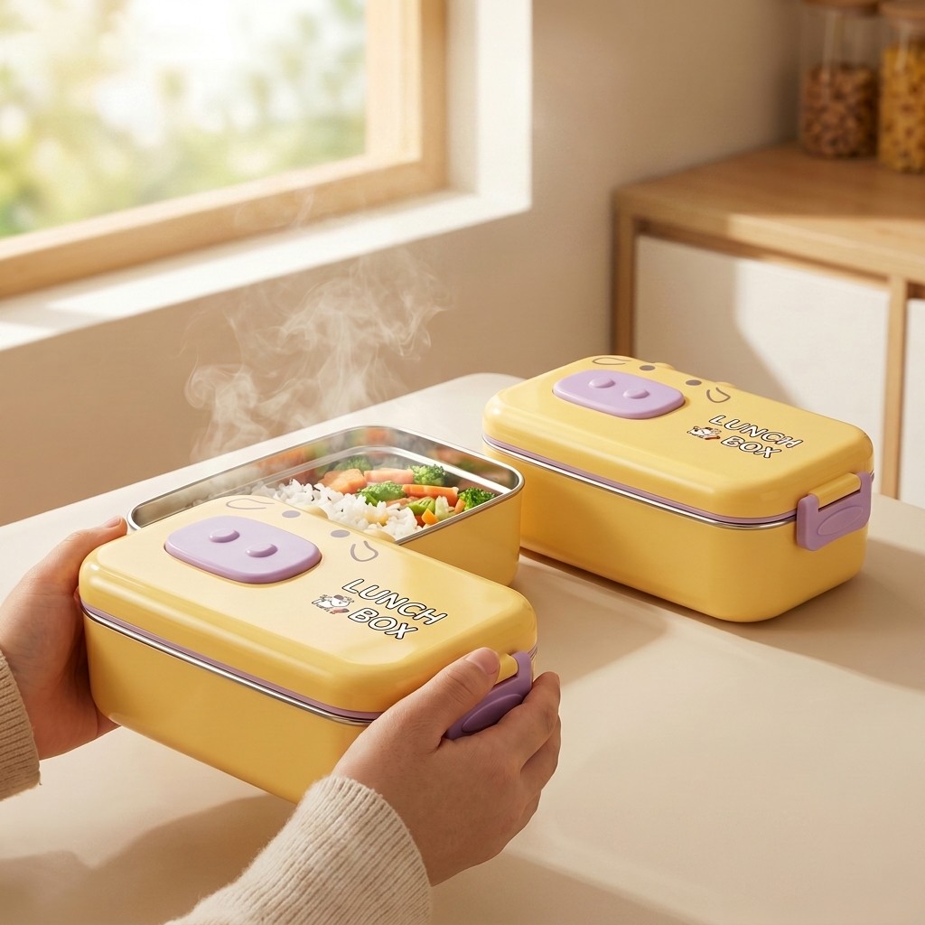 304ステンレス製弁当箱、漏れ防止仕切り付き子供用ランチボッ - Food Snacks For Kids のレビューと価格