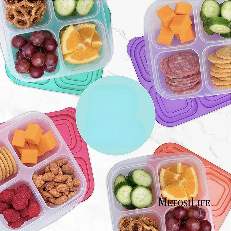 プラスチック製弁当スナックボックス 再利用可能な 4 コンパ - Food Prep Snacks のレビューと価格