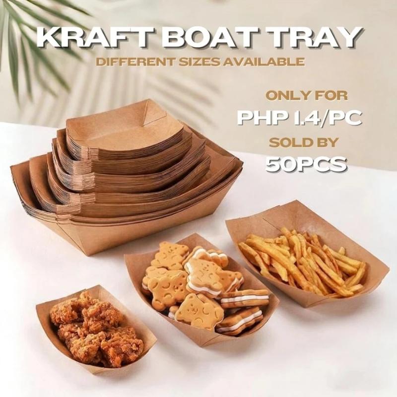 クラフトボートトレイ使い捨てホットドッグボートクラフト紙食品 - Food Packed Snacks のレビューと価格
