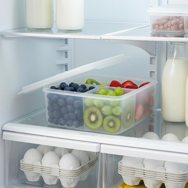 4 in 1 冷蔵庫用クリスパーボックス 透明食品保存容器  - Food Prep Snacks のレビューと価格