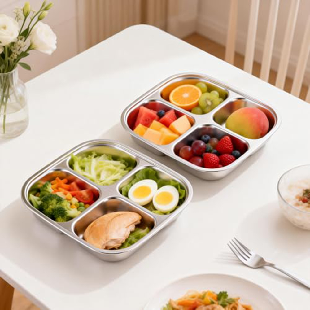 2パックステンレススチール製スナックボックス、仕切り付き、漏 - Food Snacks For Camping のレビューと価格