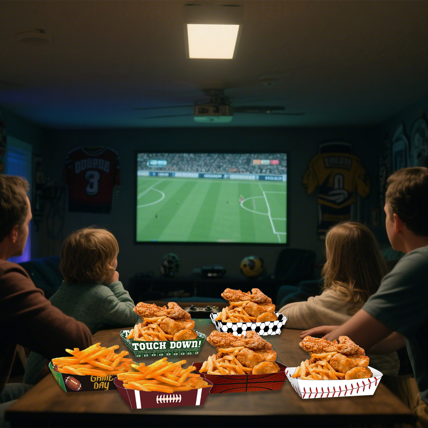 スポーツボールフードトレイテーマパーティーデコレーション サ - Food Snacks For Kids のレビューと価格
