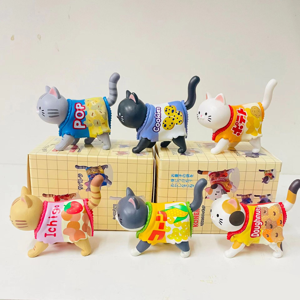 猫がテーマのブラインドボックスキャンディ包装スナックフィギュ - Food Snacks For Kids のレビューと価格