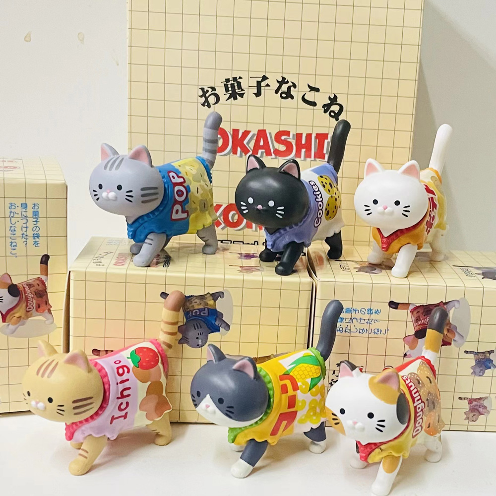 猫がテーマのブラインドボックスキャンディ包装スナックフィギュ - Food Snacks For Kids のレビューと価格