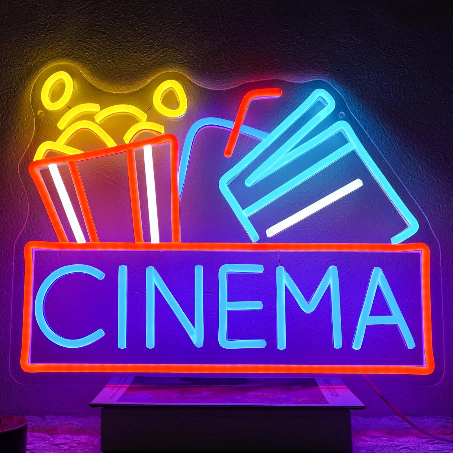 ポップコーンネオンサイン調光可能フードLEDネオンライト、ホ - Snacks Food Video のレビューと価格